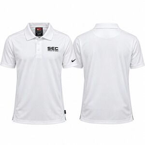 Nike Team SEC Track & Field Dri-FIT Polo Shirt Men’s Small White NWT Vintage 06